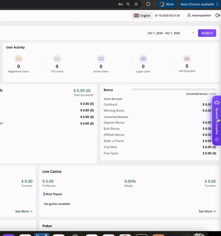 Animated walkthrough of Quantm AI Copilot in the back office